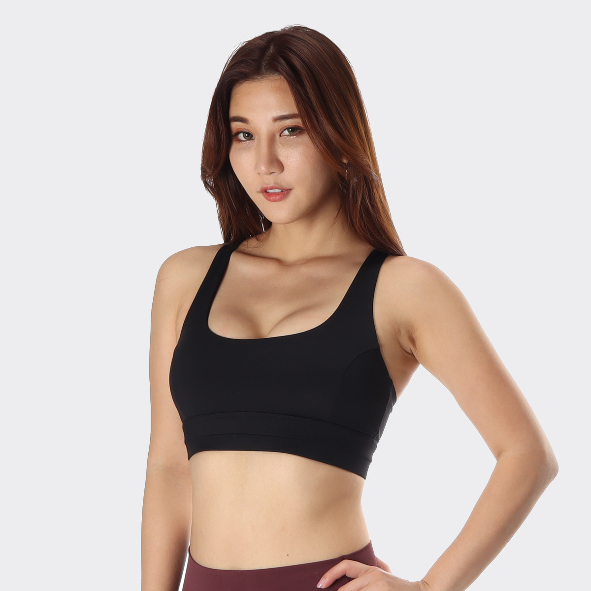 中強度雙線V型背扣瑜珈/運動/機能內衣【可換襯墊/下厚上薄】*