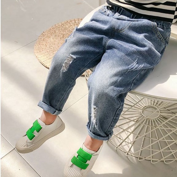 帥氣刷破休閒牛仔褲