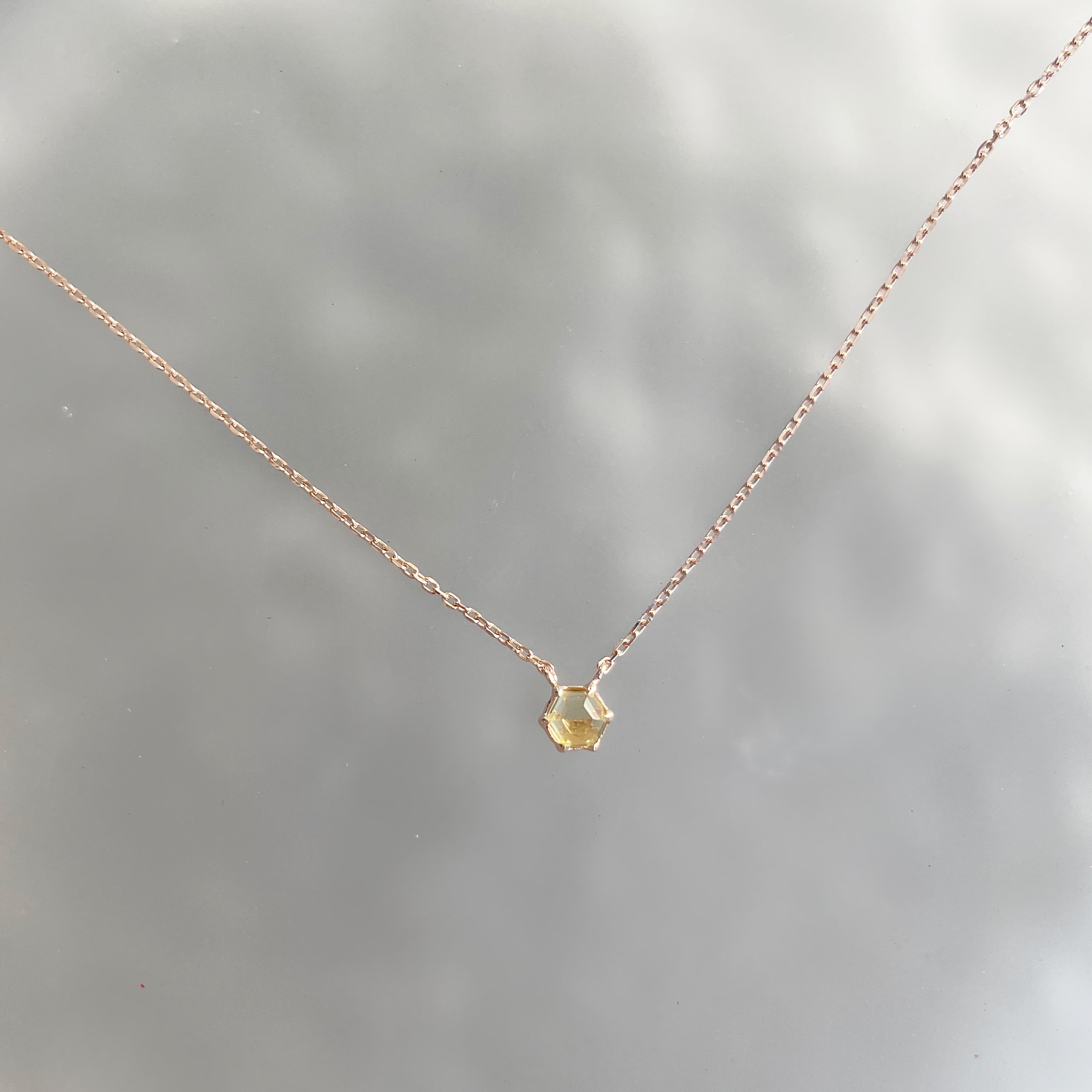 Hexagon檸檬晶鎖骨鍊