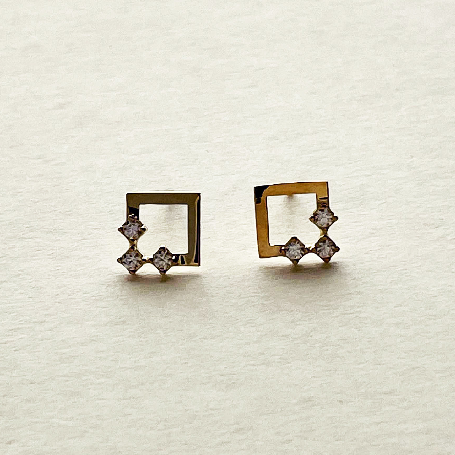 10K/復古方塊貼耳耳環