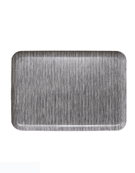 fog-亞麻面托盤L-灰白條紋