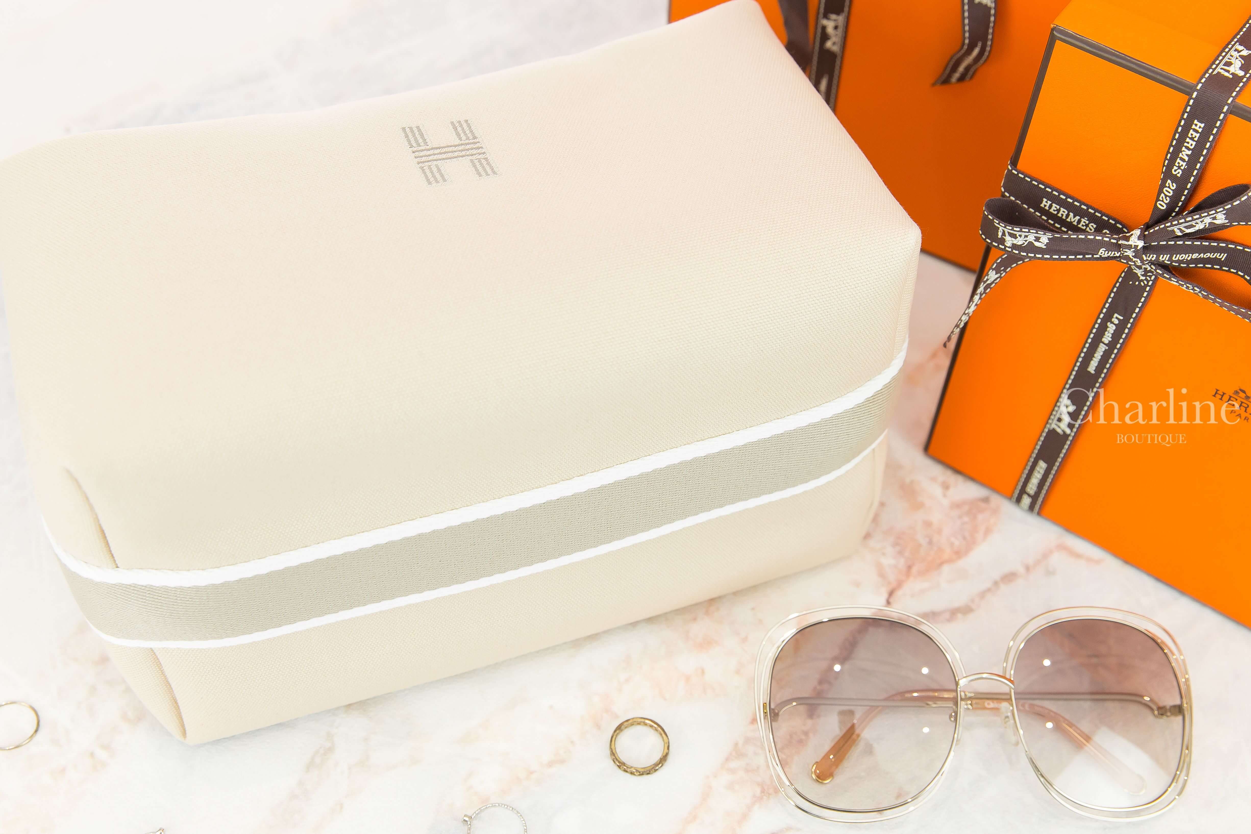 Hermès Bride A Brac Travel Case, Large Model 米白色提把棉質大型手提包-Charline Boutique 精品代購