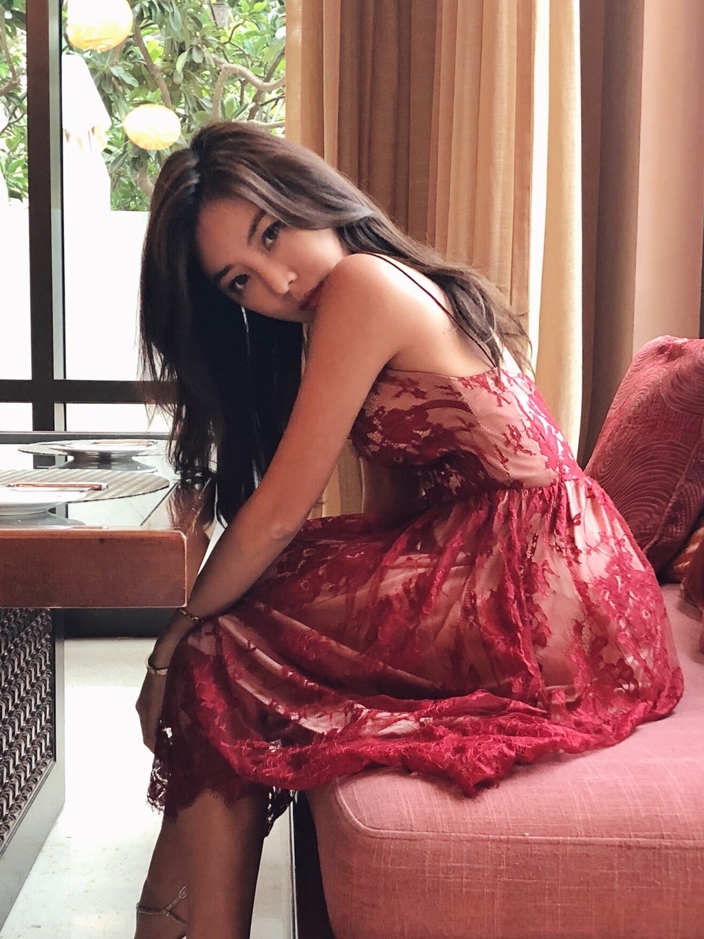 Envy 忌妒 全蕾絲即膝傘狀洋裝-3色