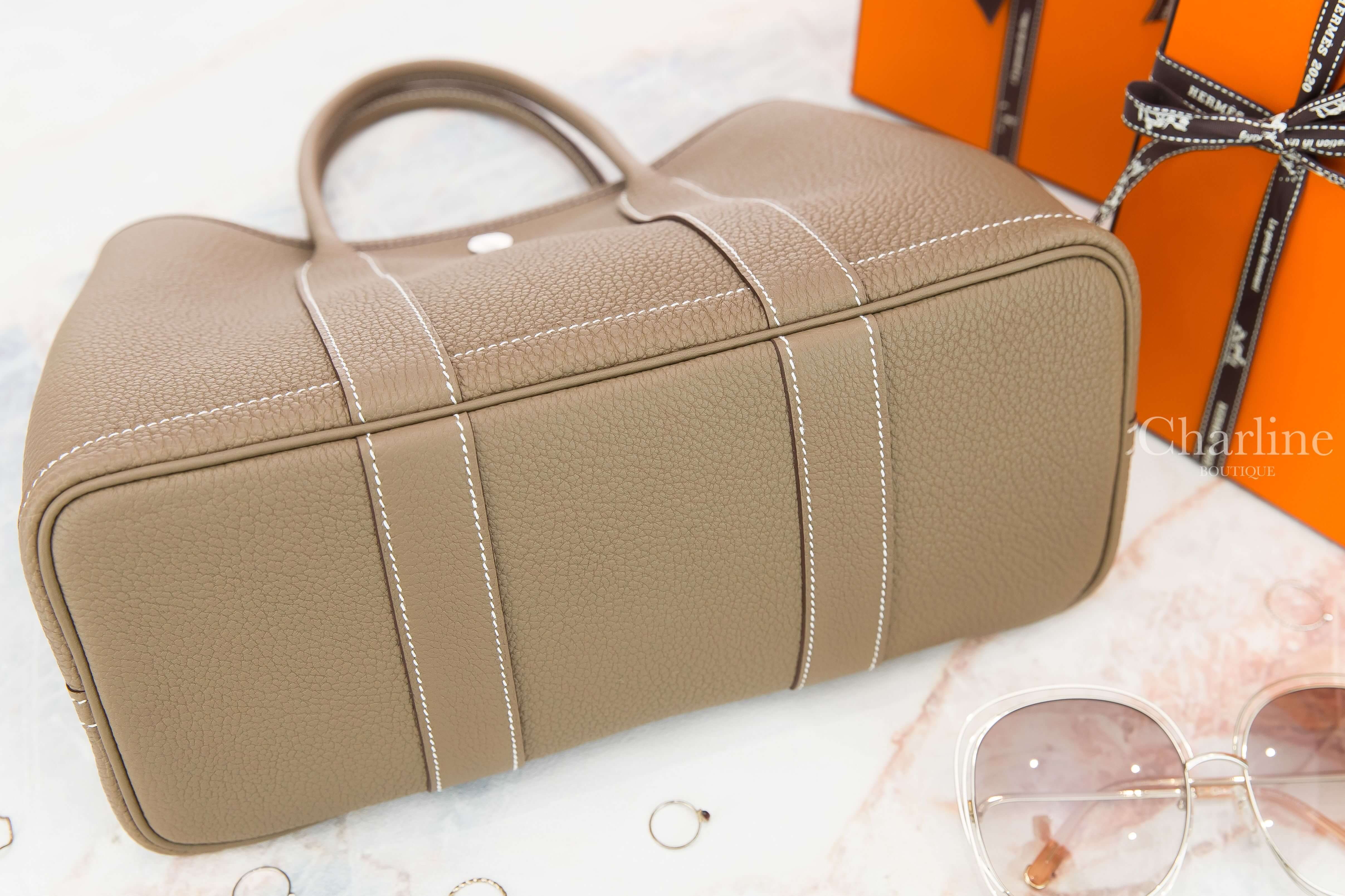 Hermès Garden Party 30cm 18 Etoupe Veau Negonda B刻大象灰肩背包-Charline Boutique精品代購