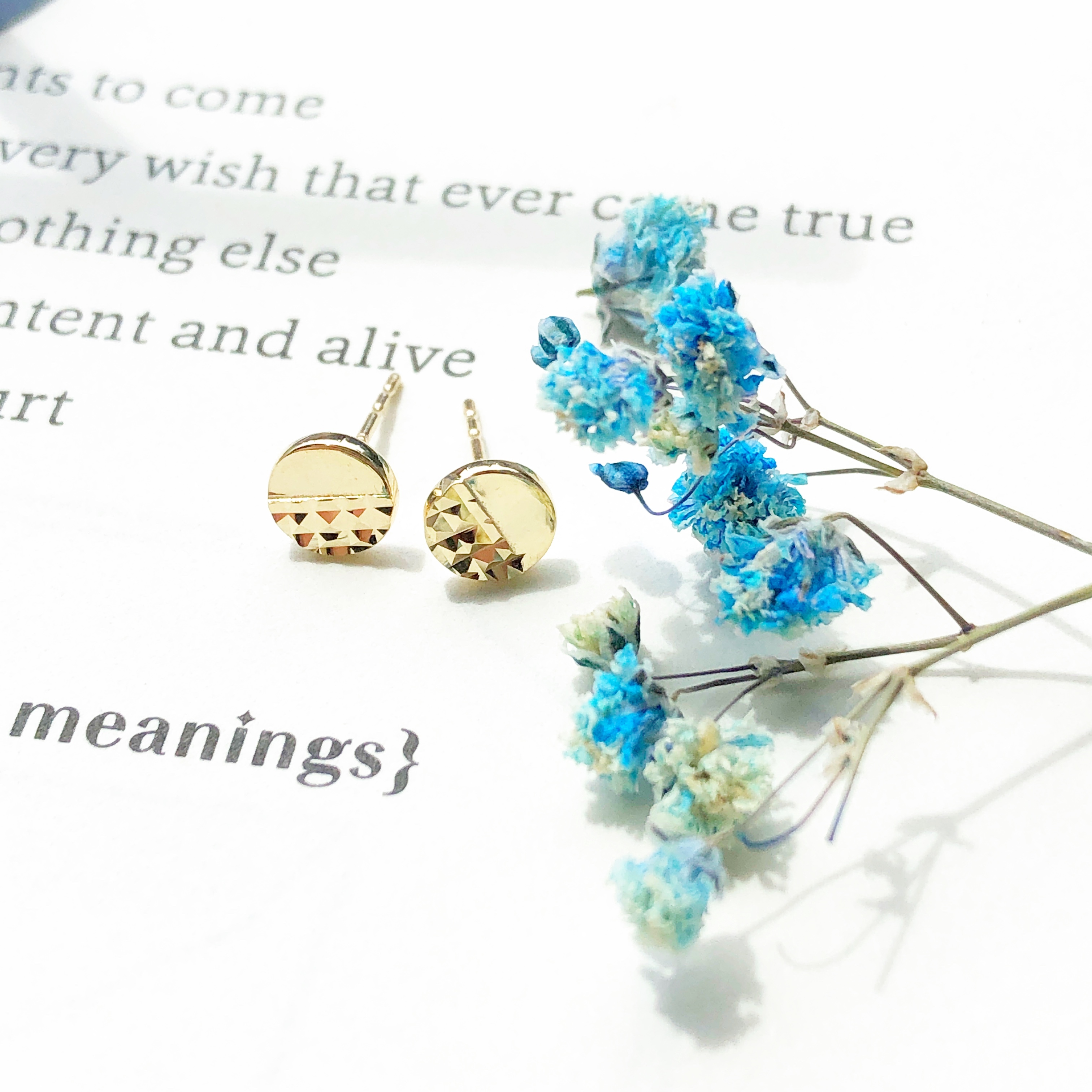 10K/半切割圓形耳環