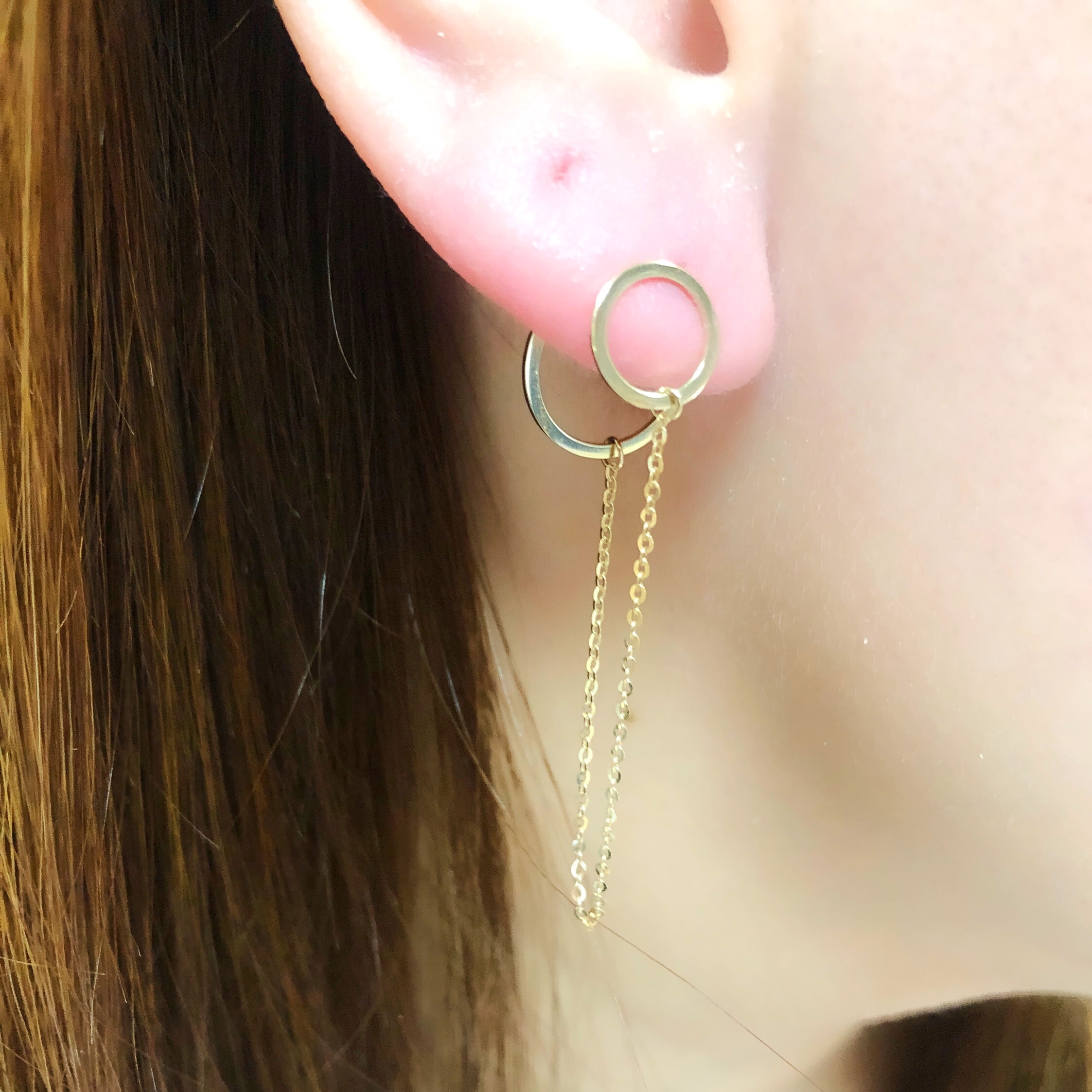 10K/雙圈層次耳環