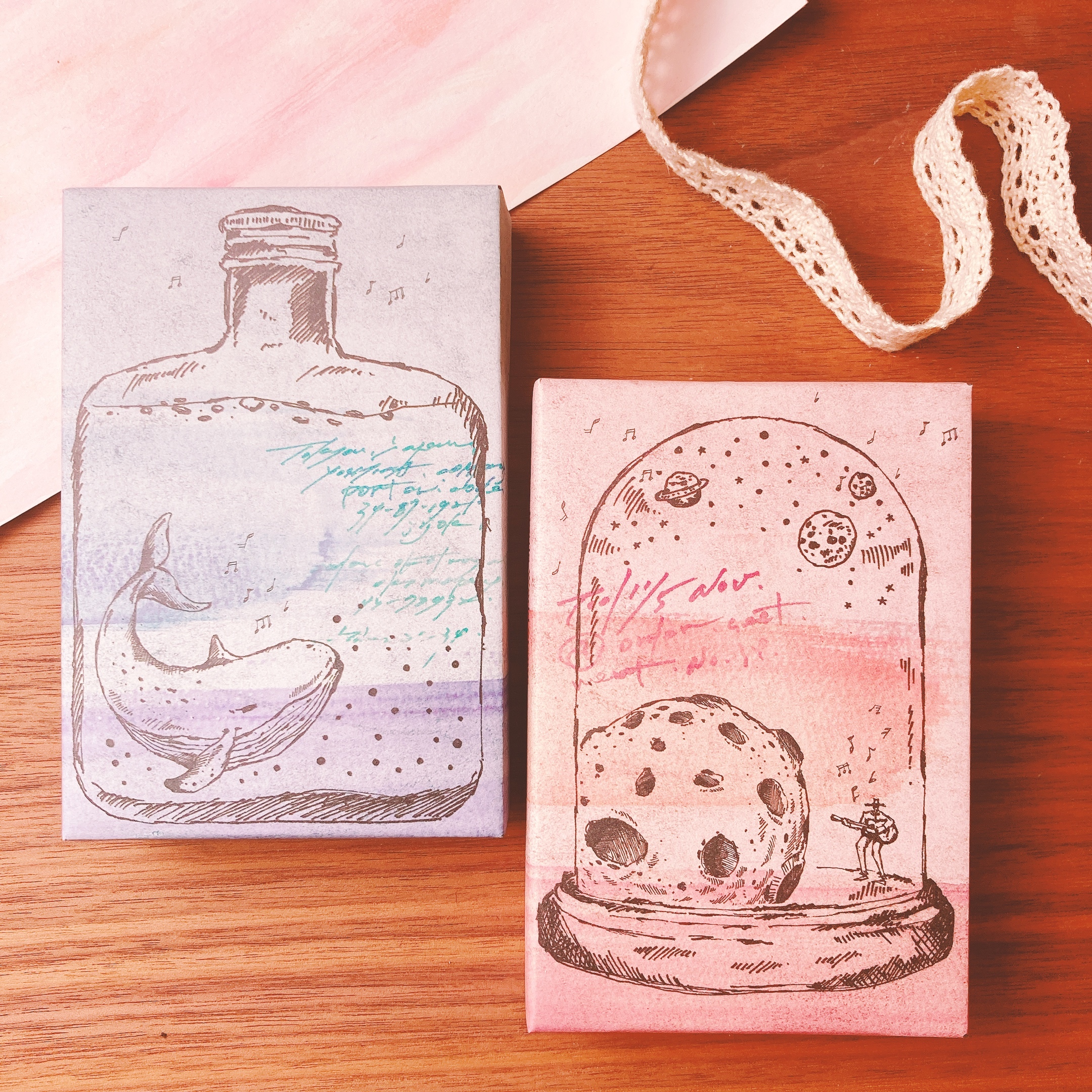 Lihaopaper | 瓶信印章 宇宙/海洋/寧靜(潛水)/擁抱(露營)