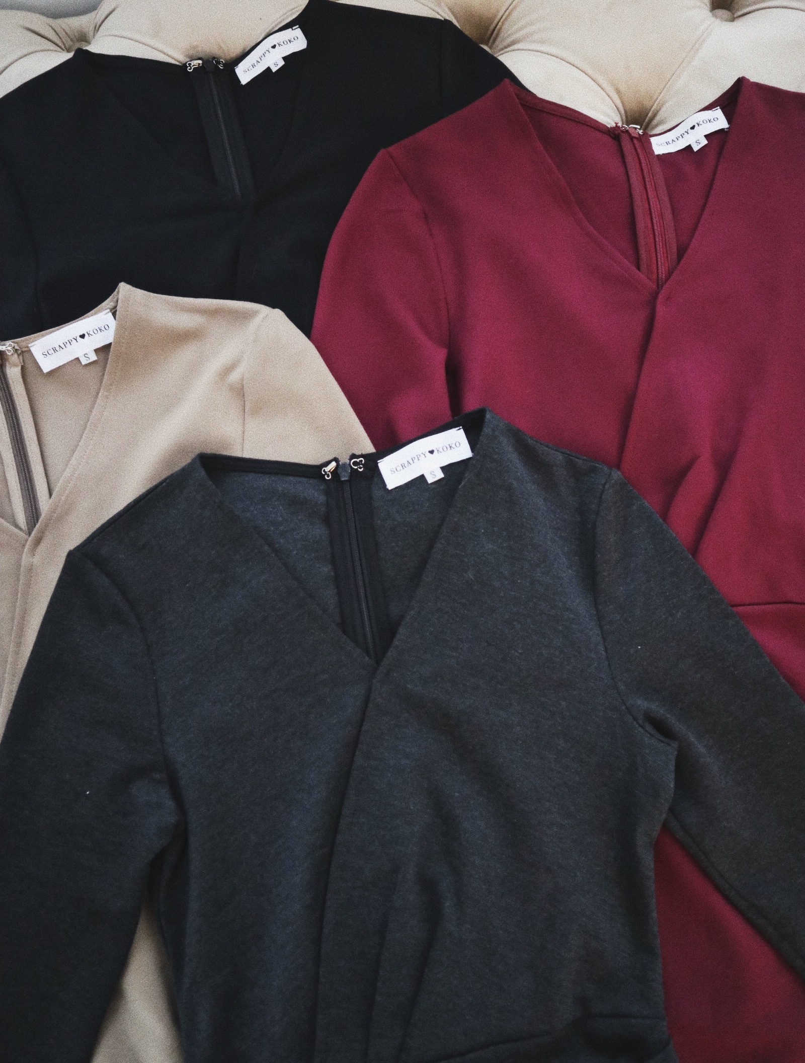 Imposing manner 女神氣勢 合身交疊抓皺長洋裝