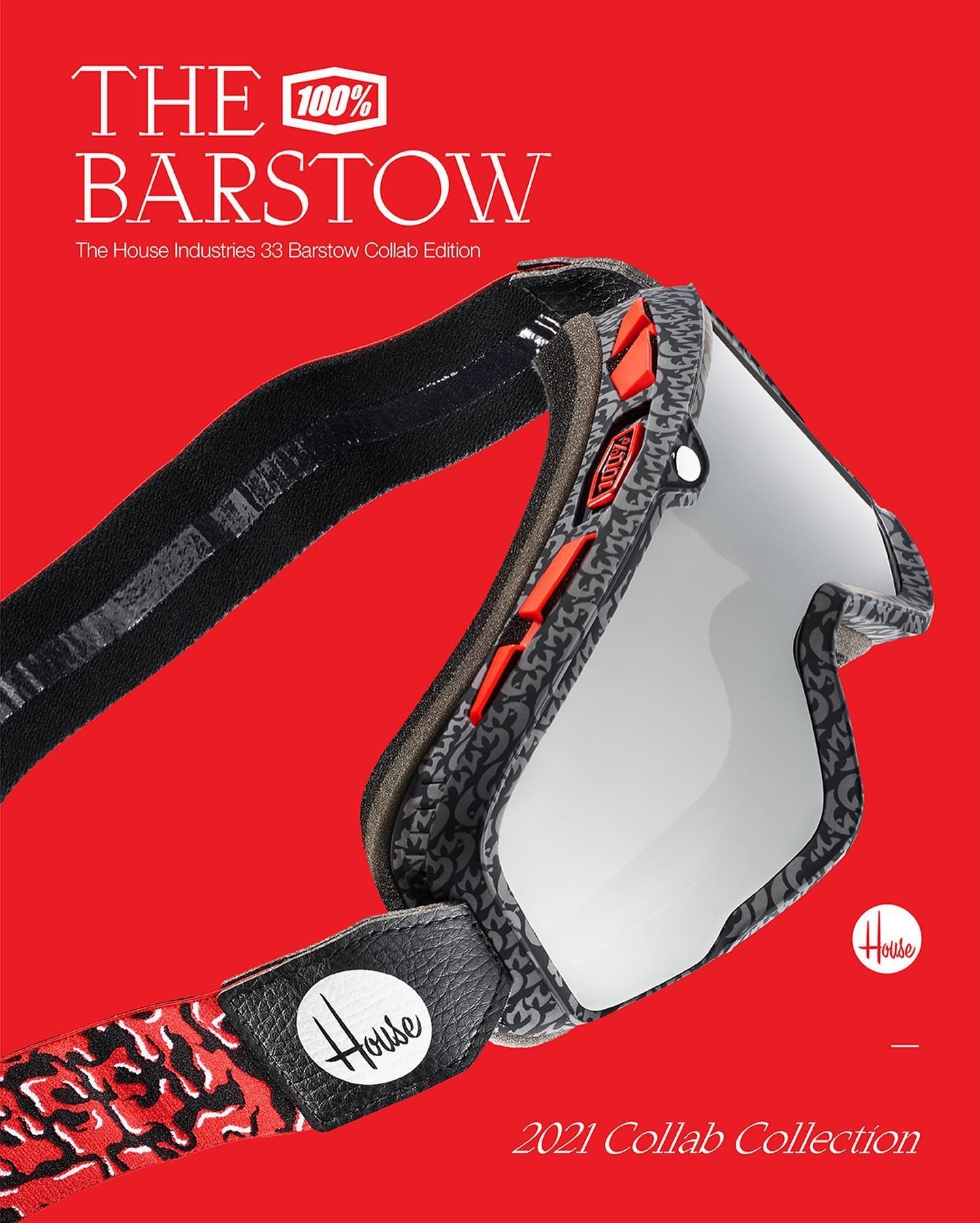 RIDE 100% BARSTOW HOUSE IND 聯名款 電鍍銀片 個性 風鏡