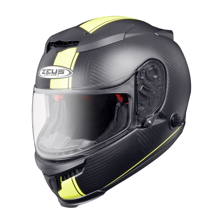 ZEUS ZS-1200H N53 消光碳纖黃 全罩 輕量化 雙鏡片 雙D扣