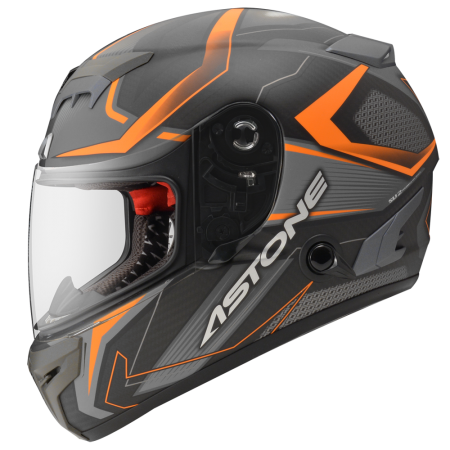 ASTONE GTR N55 透明碳纖橘 全罩 輕量化 雙鏡片 雙D扣