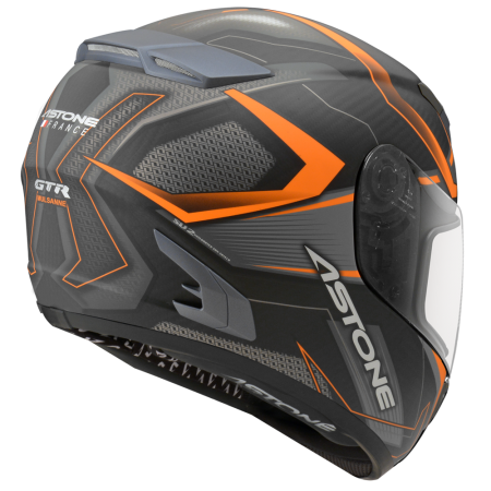 ASTONE GTR N55 透明碳纖橘 全罩 輕量化 雙鏡片 雙D扣