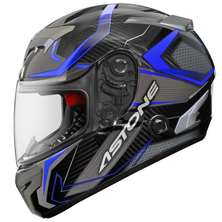 ASTONE GTR N55 透明碳纖藍 全罩 輕量化 雙鏡片 雙D扣