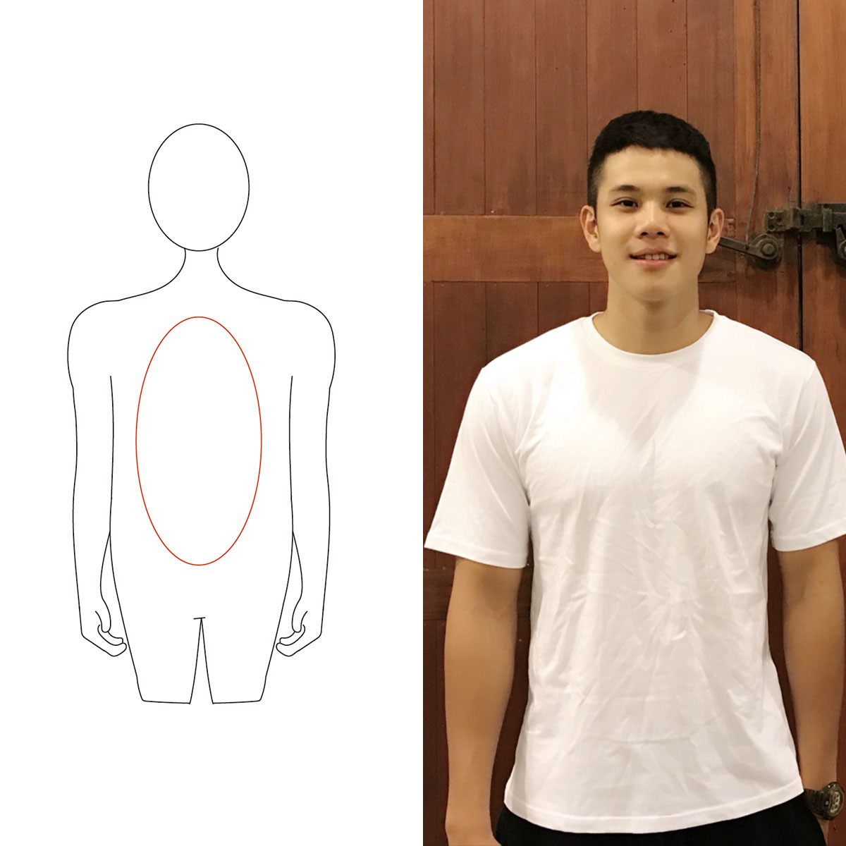 O 形白T版型（男）