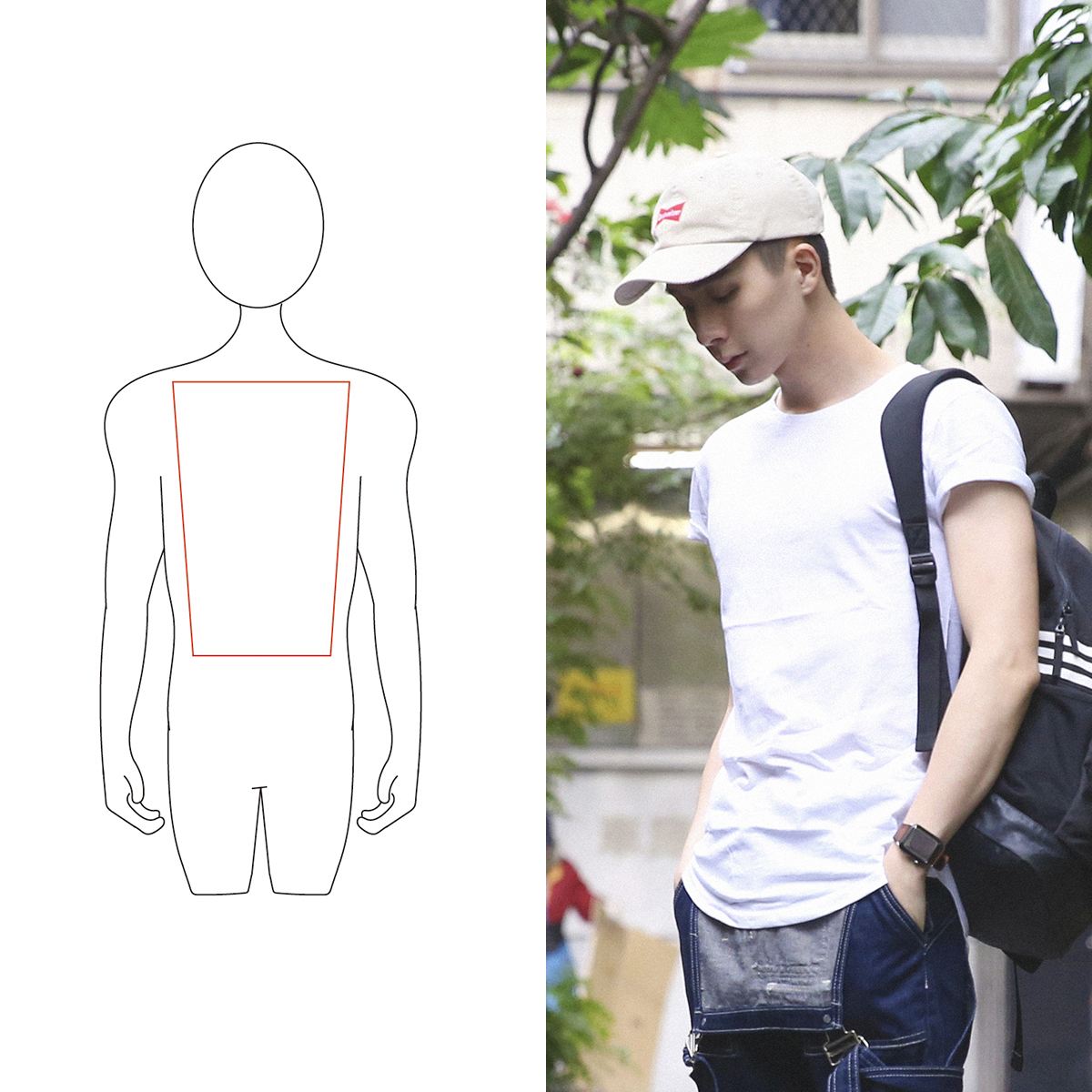 梯形白T版型（男）