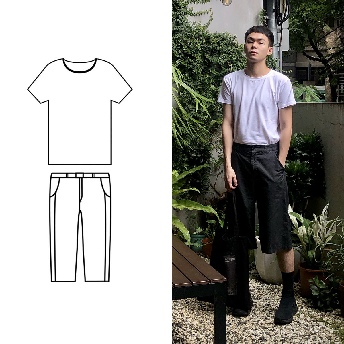 極簡風格白T穿搭（男）