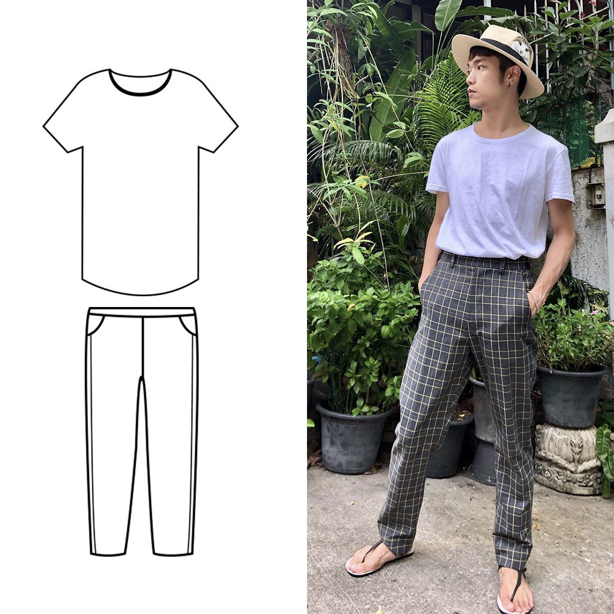 度假風格白T穿搭（男）