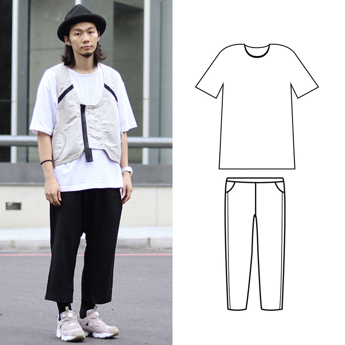 日系風格白T穿搭（男）