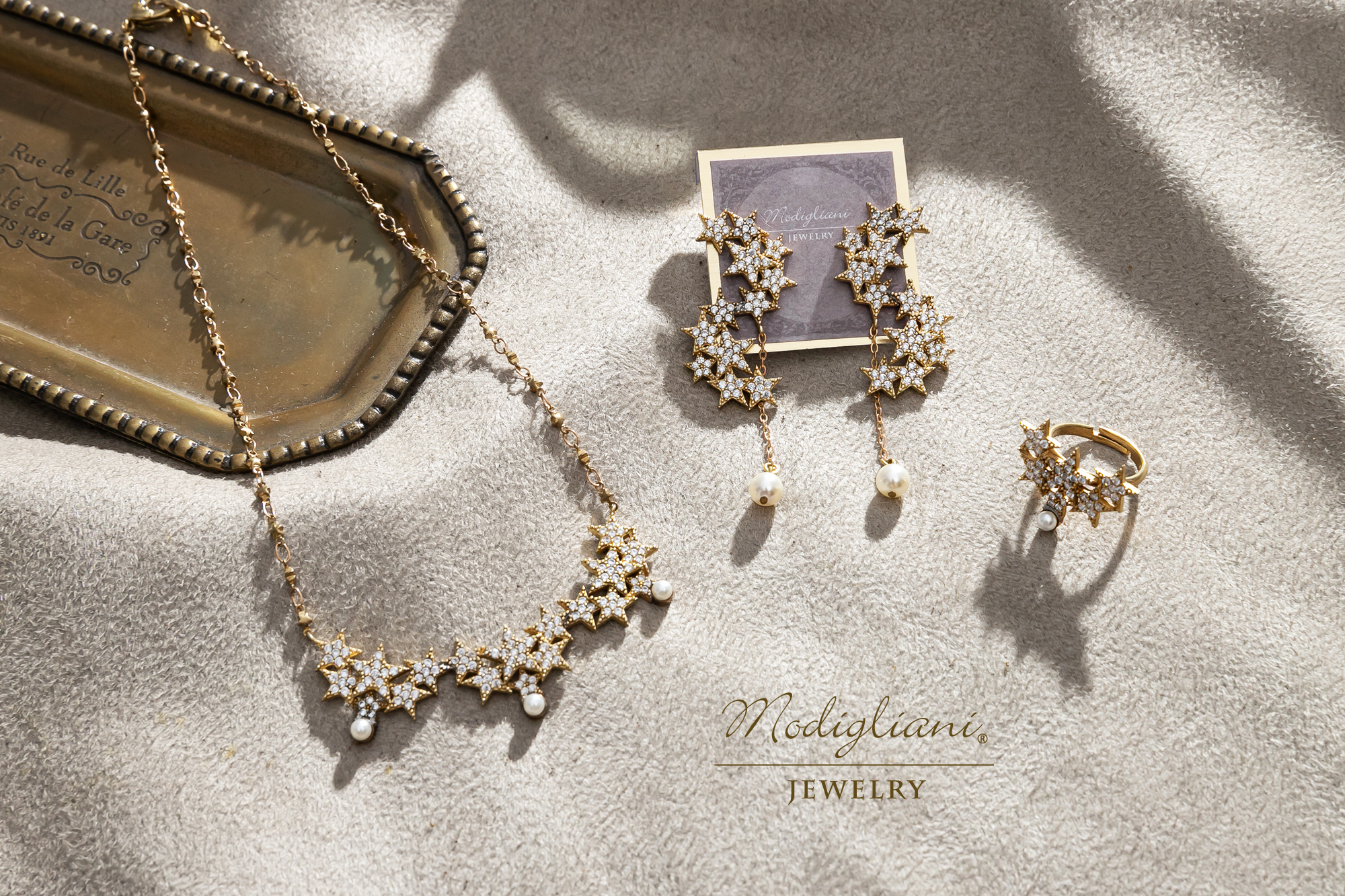 黃銅飾品,黃銅,星星,氣質,搶眼,項鍊,華麗,鋯石,水晶珍珠