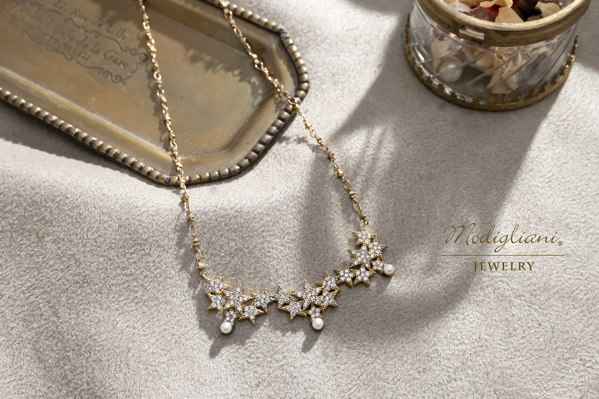 黃銅飾品,黃銅,星星,氣質,搶眼,項鍊,華麗,鋯石,水晶珍珠