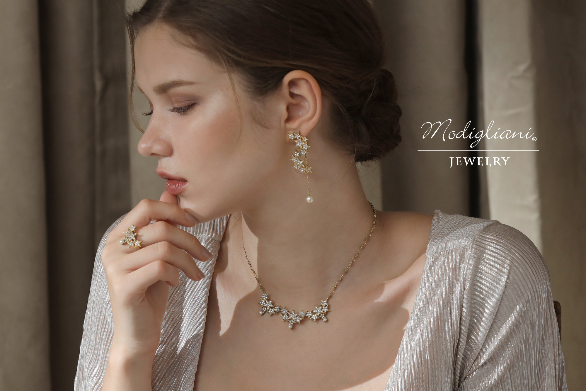 黃銅飾品,黃銅,星星,氣質,搶眼,項鍊,華麗,鋯石,水晶珍珠