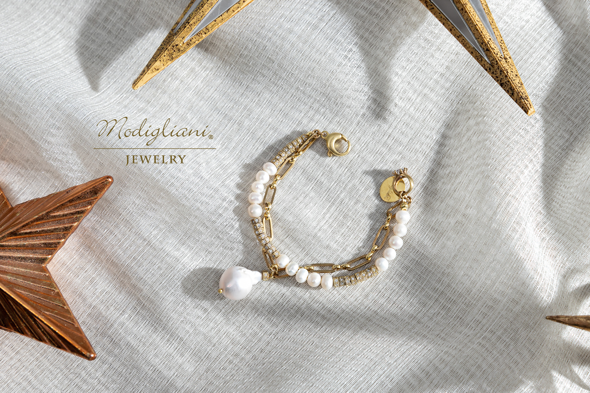 黃銅飾品,黃銅,手鍊,巴洛克珍珠,搶眼,天然珍珠,華麗,鋯石,雙層手鍊