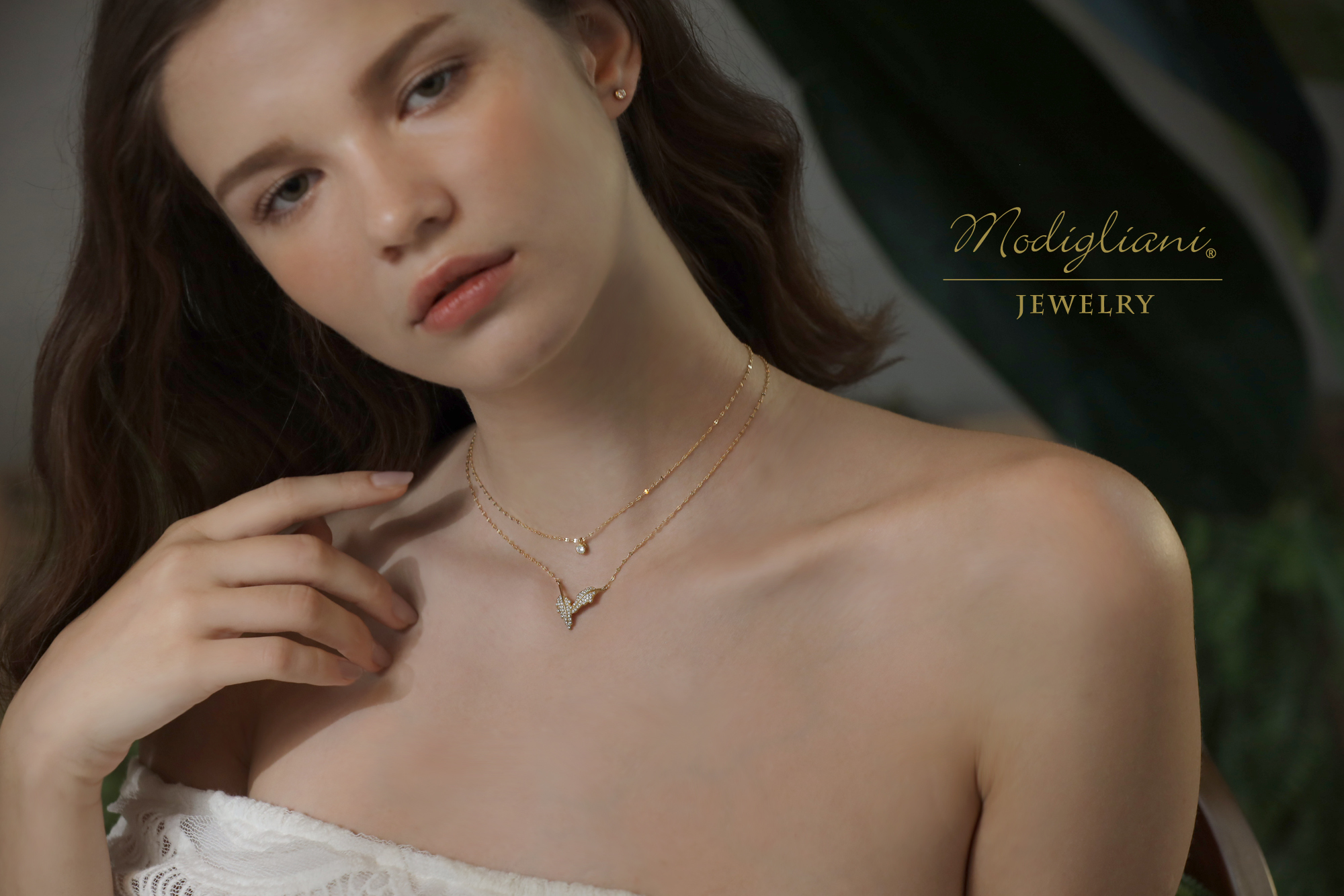 黃銅飾品,黃銅,氣質,花草,雙層項鍊,項鍊,小巧,鋯石