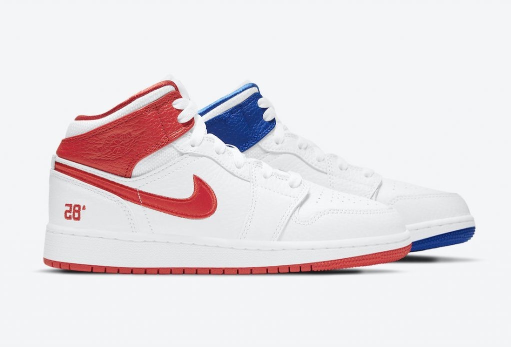 Air Jordan 1 Mid 85 White Red Blue (GS) DH0200-100