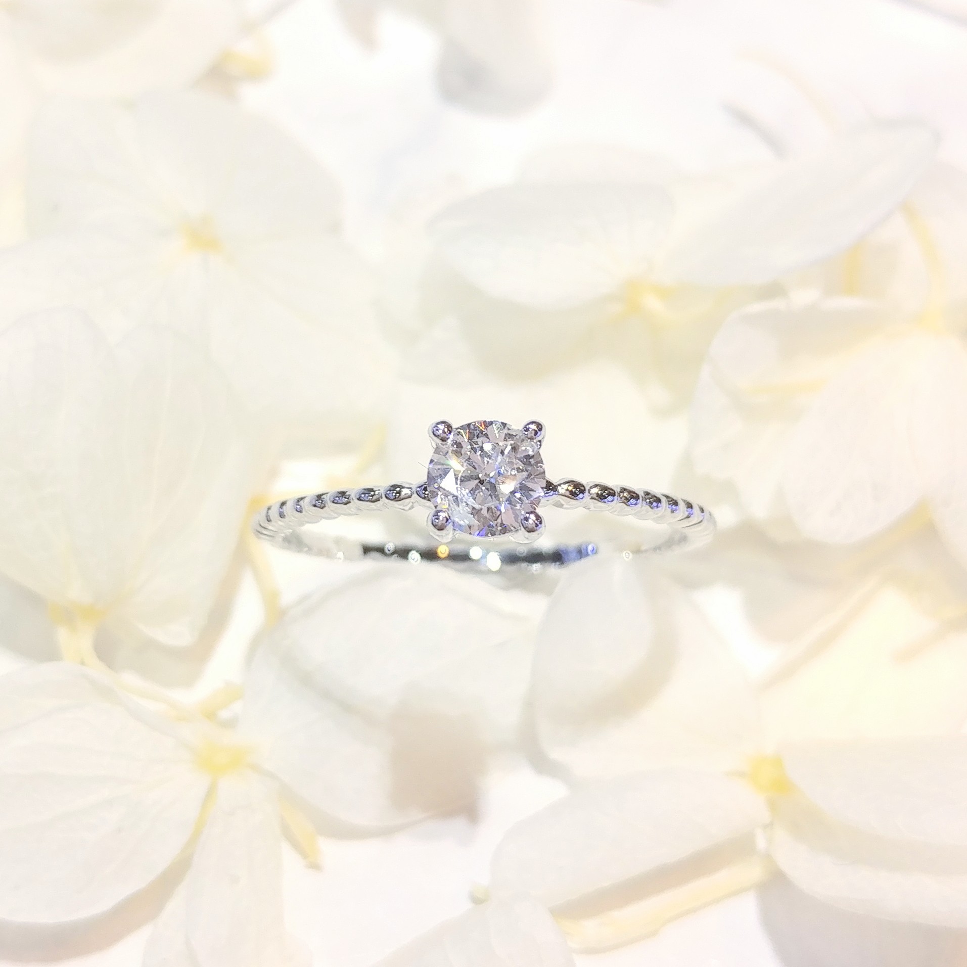 全新18K白金【單粒30份鑽石】4爪戒指