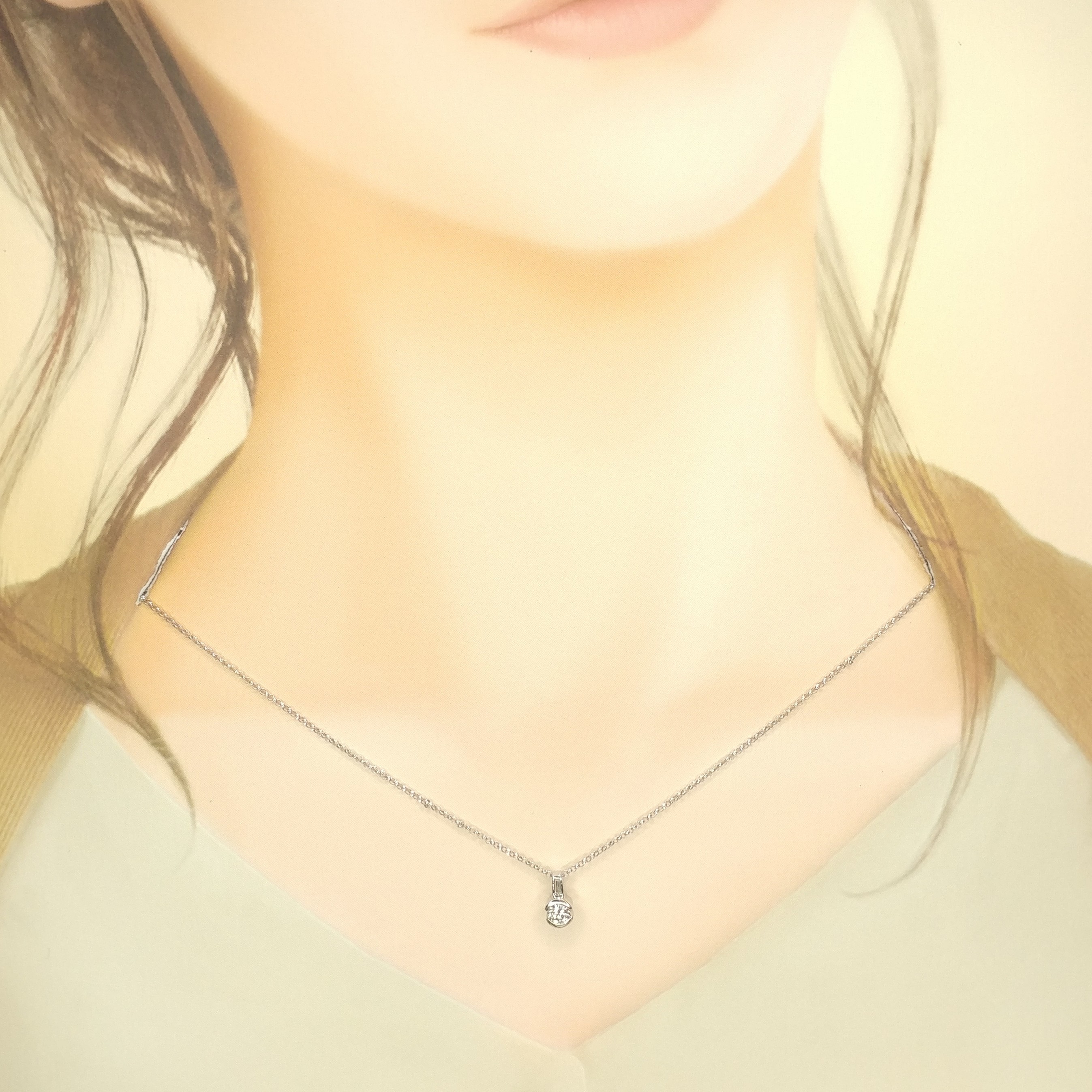 Platinum 900 0.21ct Diamond Pendant