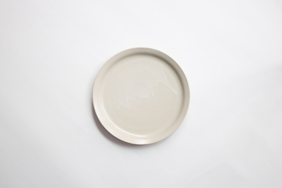 青人窯-6寸皿   白せと釉 (白)