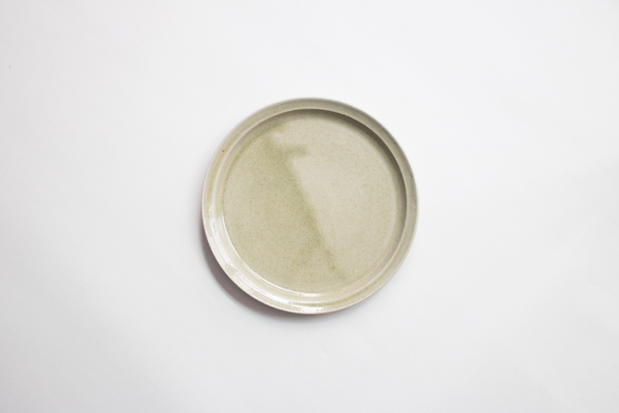 青人窯-6寸皿   魚沼綠灰釉 (薄綠)