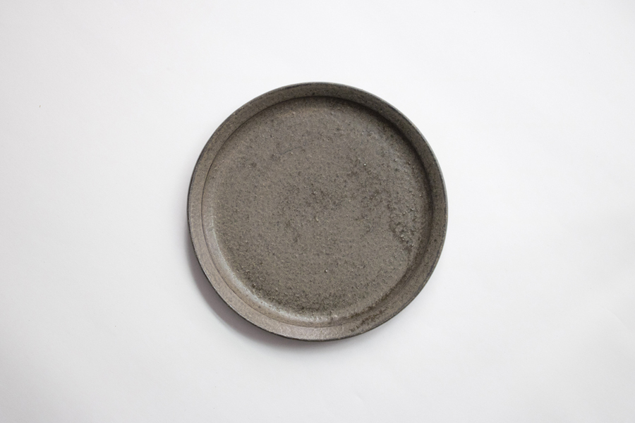 青人窯-7寸皿   柿灰釉 (灰)