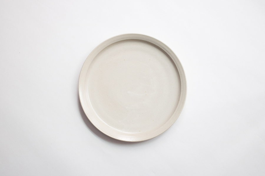 青人窯-7寸皿   白せと釉 (白)