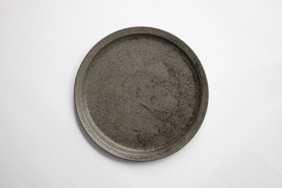 青人窯-8寸皿   柿灰釉 (灰)