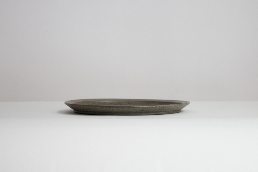 青人窯-8寸皿   柿灰釉 (灰)