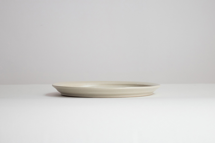 青人窯-8寸皿   白せと釉 (白)