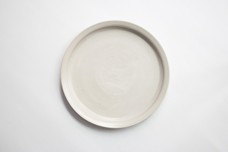 青人窯-8寸皿   白せと釉 (白)