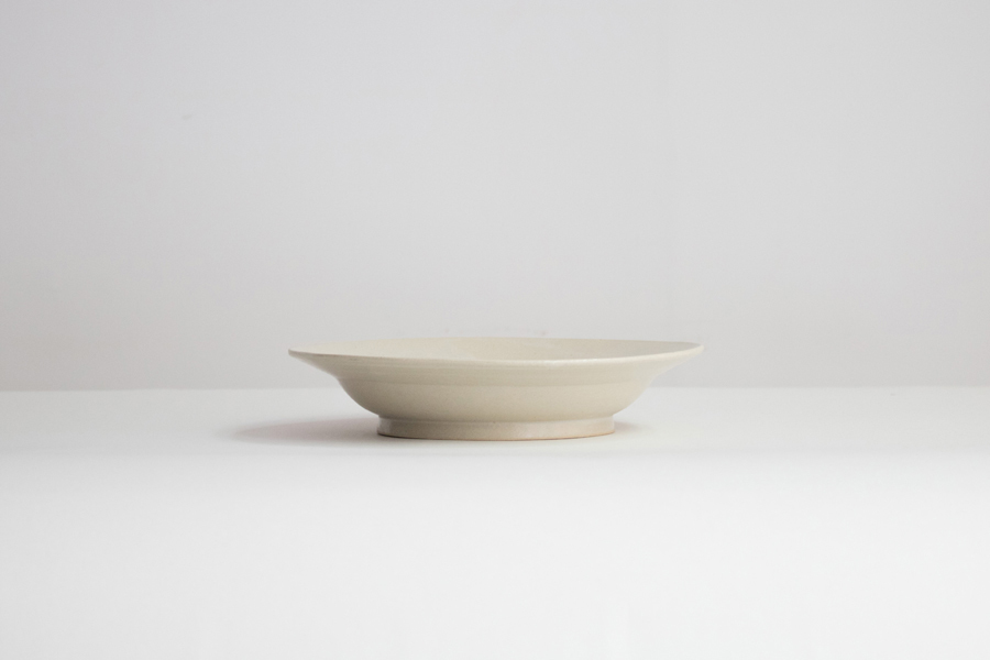 青人窯-湯邊皿   白せと釉 (白)