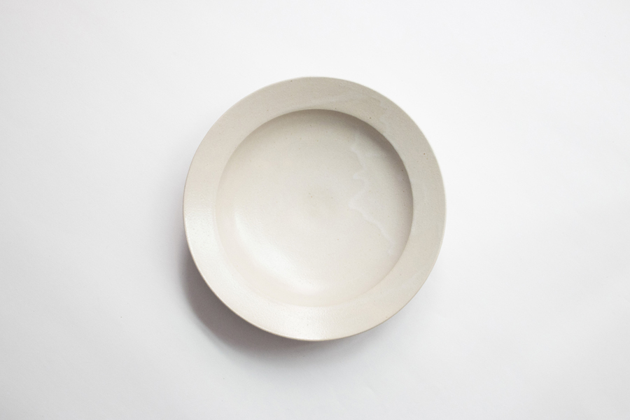 青人窯-湯邊皿   白せと釉 (白)