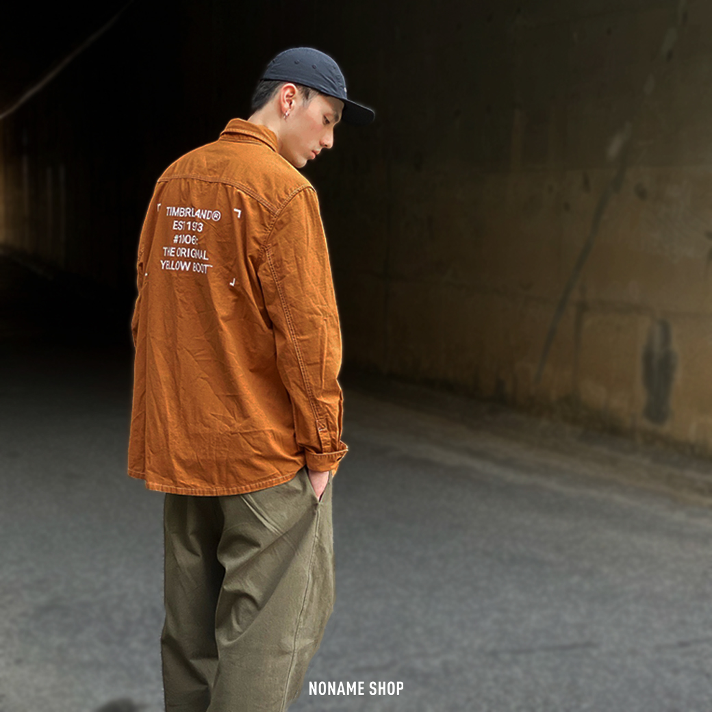 TIMBERLAND 激似 off-white 壓扣 機能 工裝 襯衫 長袖 卡其