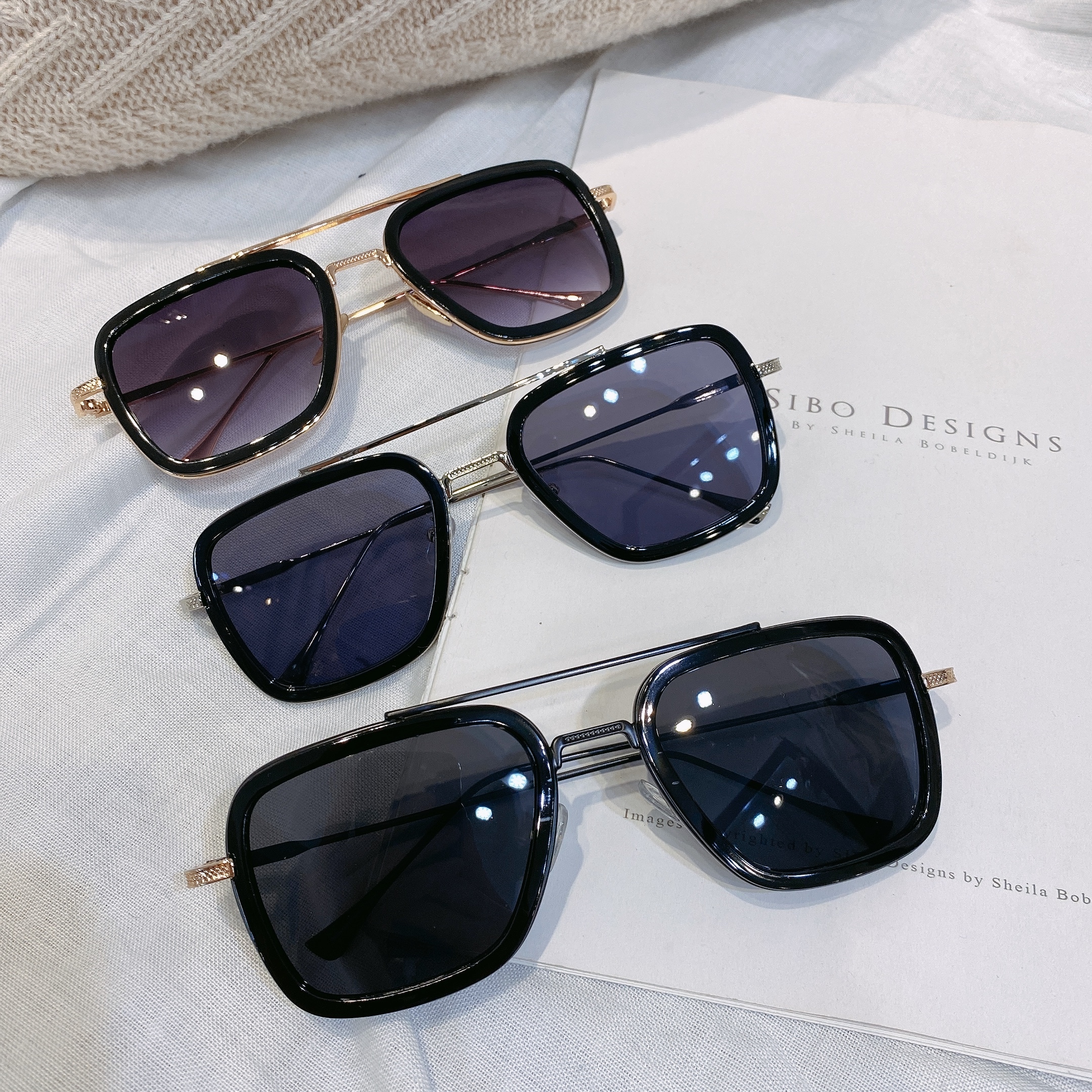 S01066218鋼鐵人款方框墨鏡/三色