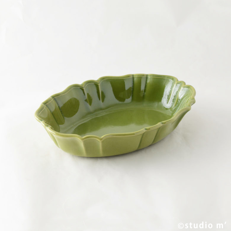 STUDIO M'-RAKOTT KRUMPLI貝殼焗烤皿L/綠