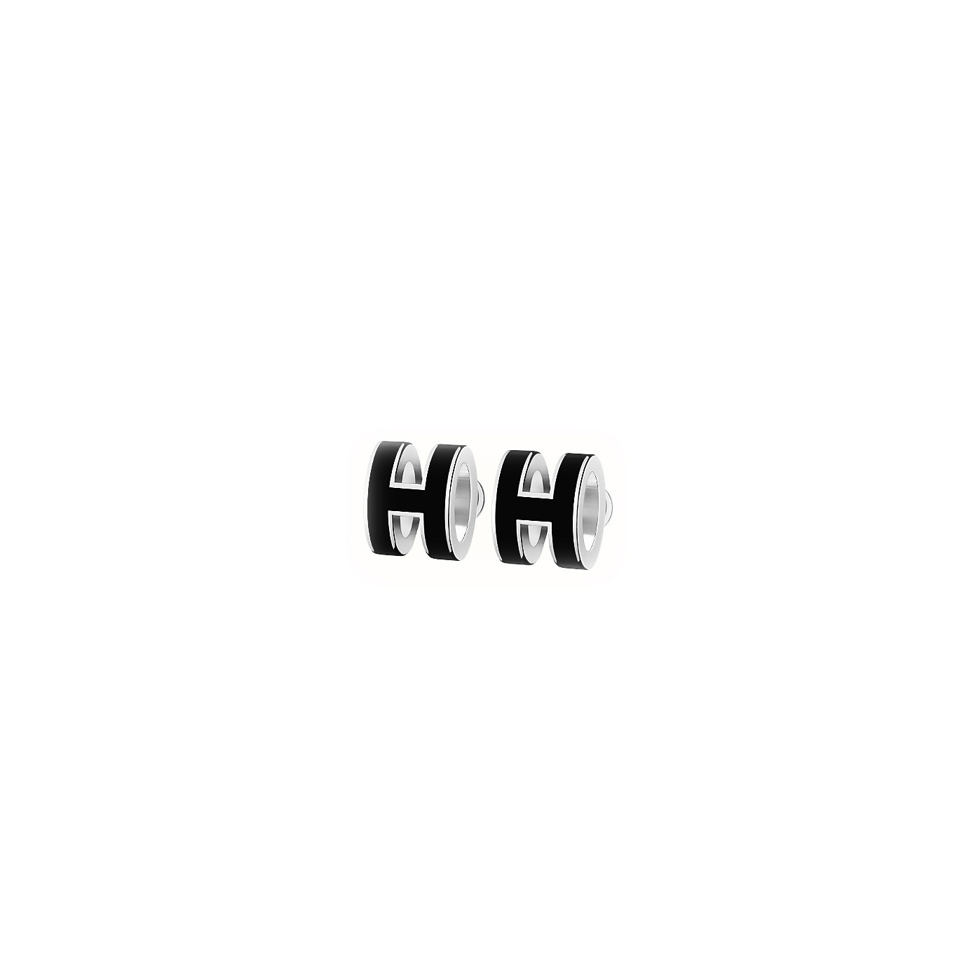 全新HERMES耳環 (黑x銀色) Mini Pop H earrings H608002FP03  #BRAND NEW #香榭站正品