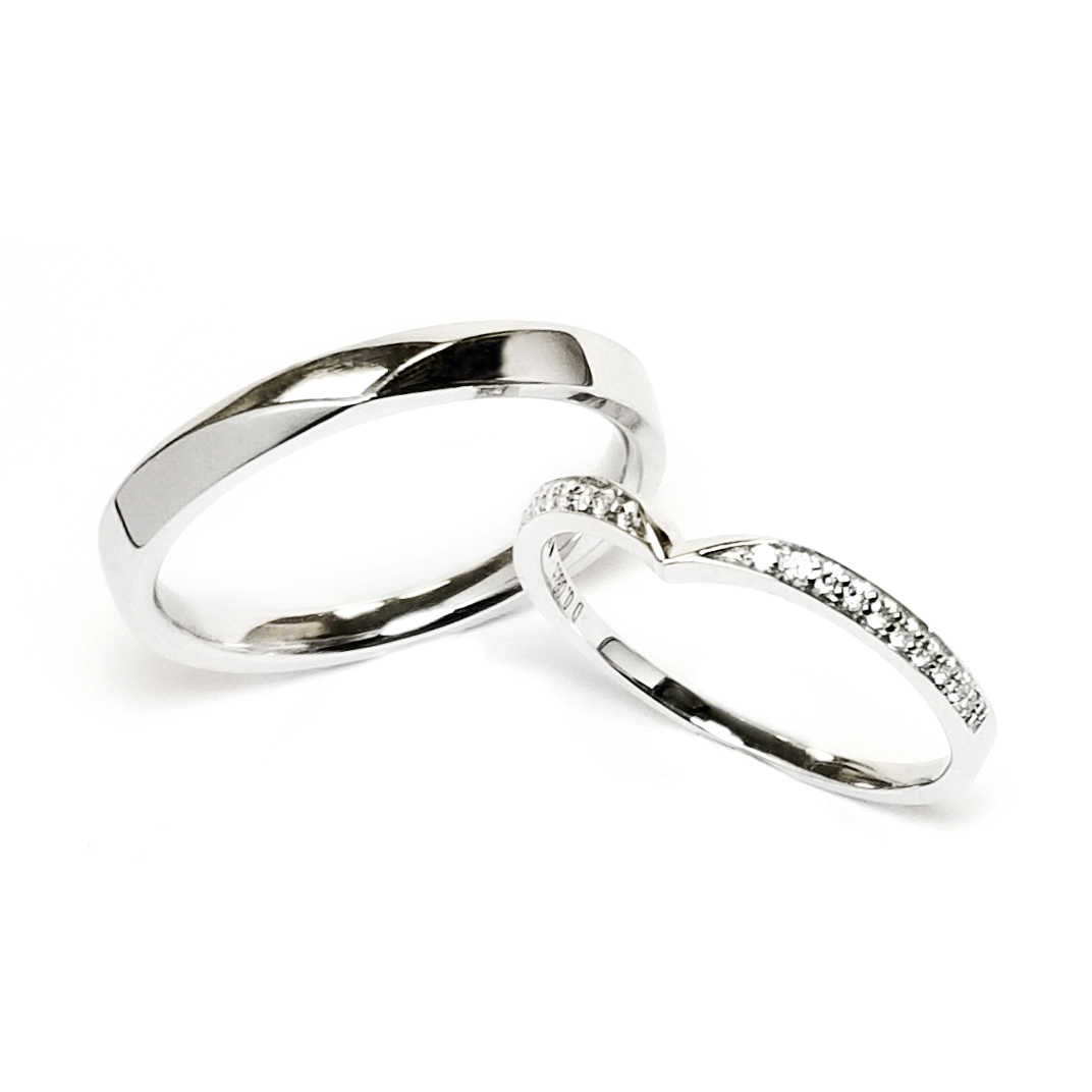 Eternity Mark - Smiley 18K白金天然鑽石結婚戒指