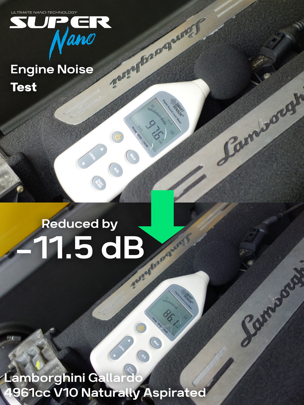 super nano lamborghini gallardo engine noise test engine restorer