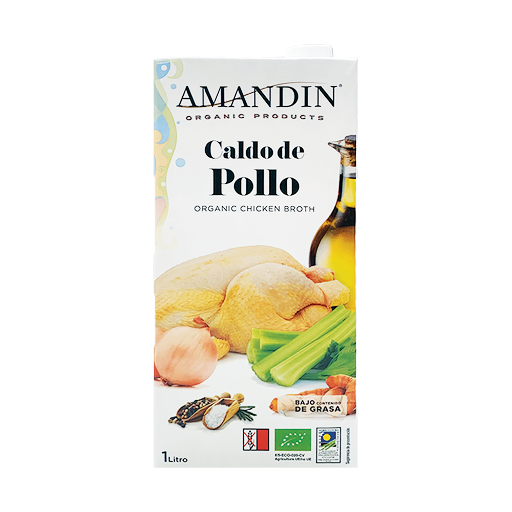 Amandin 有機低脂無糖無麩質清雞湯(1L)