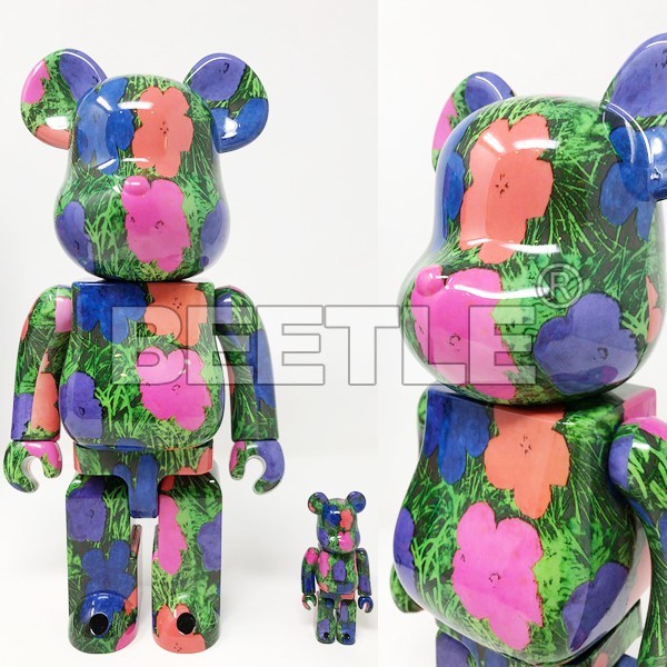 BEETLE BE@RBRICK ANDY WARHOL FLOWERS 藍花安迪沃荷100 400%