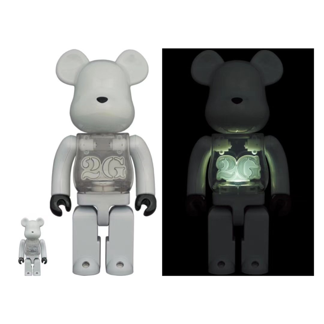 BE@RBRICK 2G WHITE CHROME 100％ & 400％