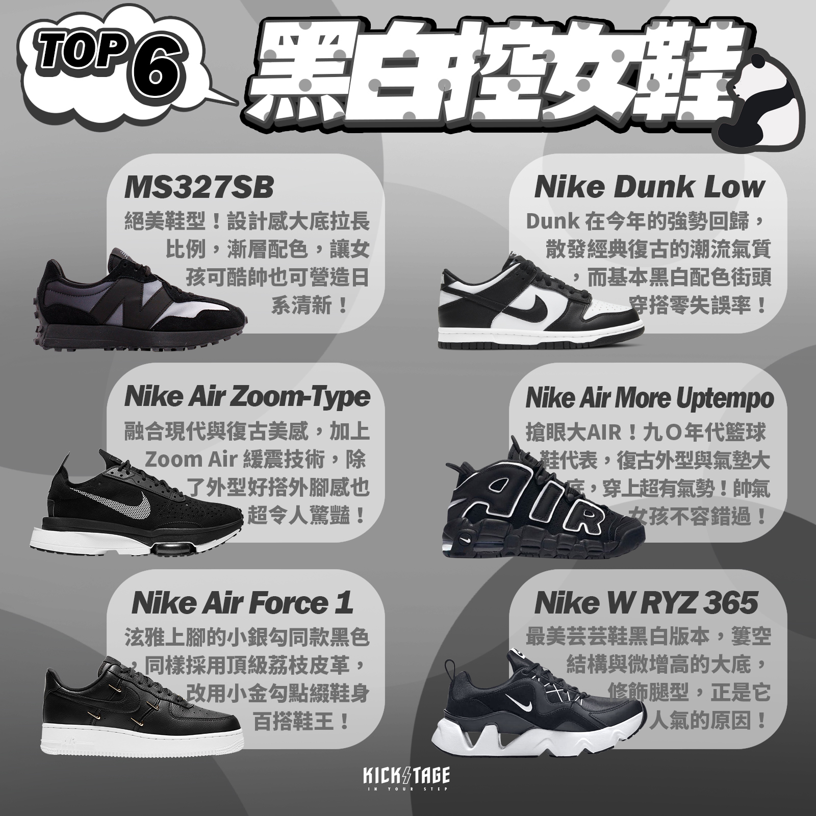 nike dunk 黑白